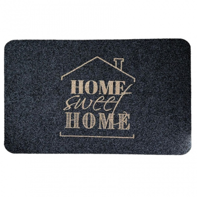 Коврик влаговпитывающий ComeForte "ВЕЛЮР" 60*90см "Милый дом" (серый) (10)