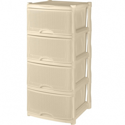 Комод Keeplex Ajur четырехсекционный 48х41х94,5см бежевый топаз KL378412005