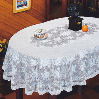 Скатерть ПВХ EMBOSSED 150x230см овал белая арт.С610 (12/24)