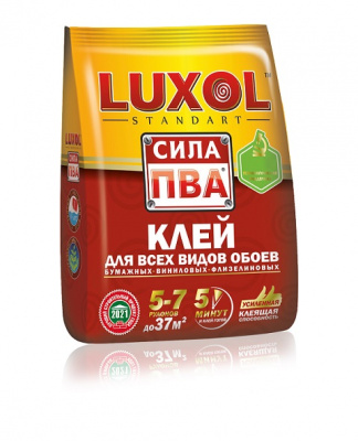 Клей обойный LUXOL STANDART сила ПВА 200гр. (30)