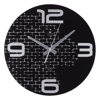 4041-026 Часы настенные из стекла d=39 см открытая стрелка "Классика" Рубин
