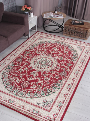 Ковер DARGA 1,5*2,3 прямой F672 RED-CREAM