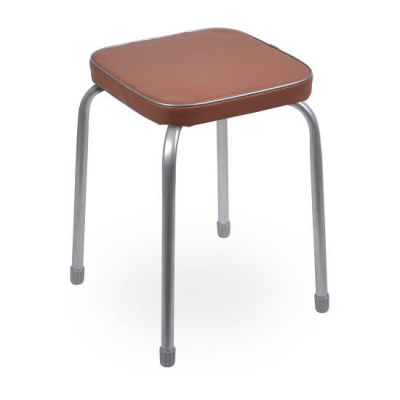 Табурет "ФАБРИК 3" на мет. опорах, разборный (квадр. сиденье) коричневый (1/10) ТФ03/К