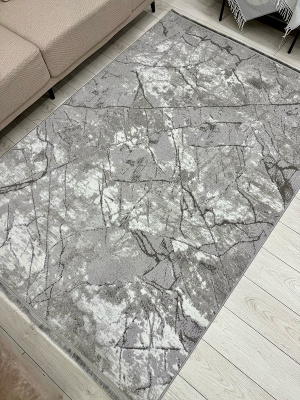 Ковер AFINA 0,8*1,5 прямой 0908A - GREY / GREY