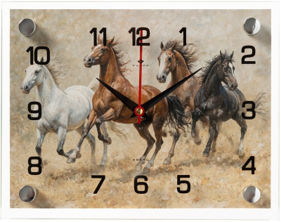 2026-056 Часы настенные "Лошади" Рубин