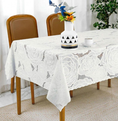 656WH Клеенка Merletti ажурная без основы (1,4*20м) белый.