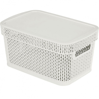 Корзина для хранения Keeplex Ajur с крышкой 5л 28,1х18,5х13,9см белое облако KL411311048 (10)
