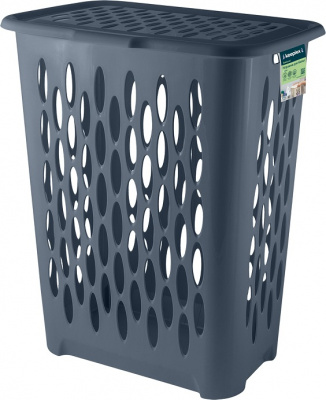 Корзина для белья Keeplex Light с откидной крышкой 37л 42,2х29х51,5см Космический серый KL180111026 (4)