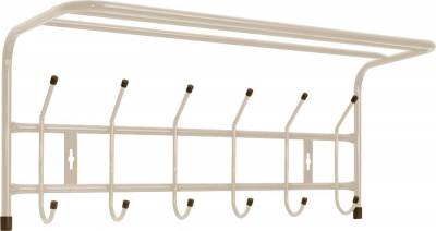 Вешалка настенная с полкой (600*238*268мм) 6 крючков, бежевый металлик ВП6/БМ (5)