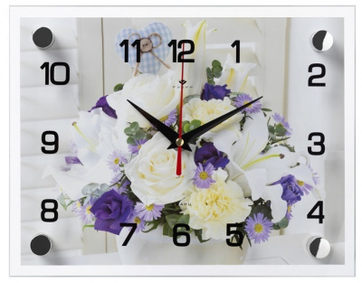 2026-114 Часы настенные "Букет" Рубин