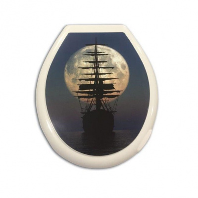 Сиденье для унитаза Prima Vera "КЛАССИК" с рис. Парусник (10)