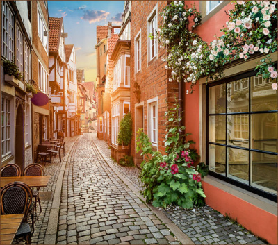 Фотообои Солнечная улочка №256 (12л) 294*260