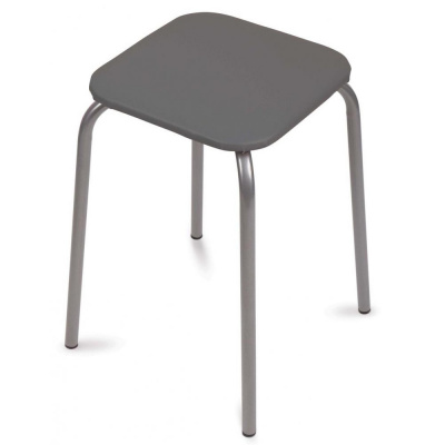 Табурет "ЭКОНОМ" на 4-х опорах (квадратное сиденье ДСП) серый (1/10) ТЭ3/С