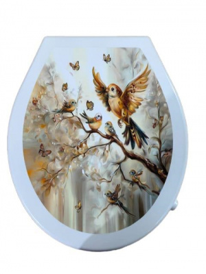 Сиденье для унитаза Prima Vera "КЛАССИК" с рис. Райская птица (10)