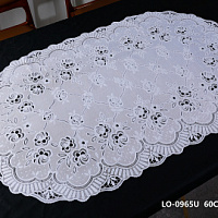 Салфетка ПВХ кружевная 60*100см белая (12!!!/120) овал LO-0965U