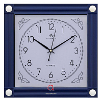 3607D-TLD blue 286x40x286мм Часы настенные Atlantis