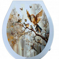 Сиденье для унитаза Prima Vera "КЛАССИК" с рис. Райская птица (10)