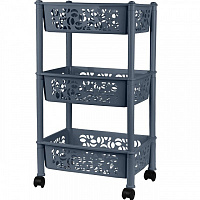 Этажерка Keeplex Light на колесиках 3-хсекц.прямоуг.37х29х69см космический серый KL282812026 (10)