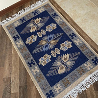 Коврик KILIM 1шт (60*120) хлопковый с бахромой UK01 6120102 синий