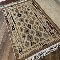 Коврик KILIM 1шт (80*150) хлопковый с бахромой 1674 бежевый